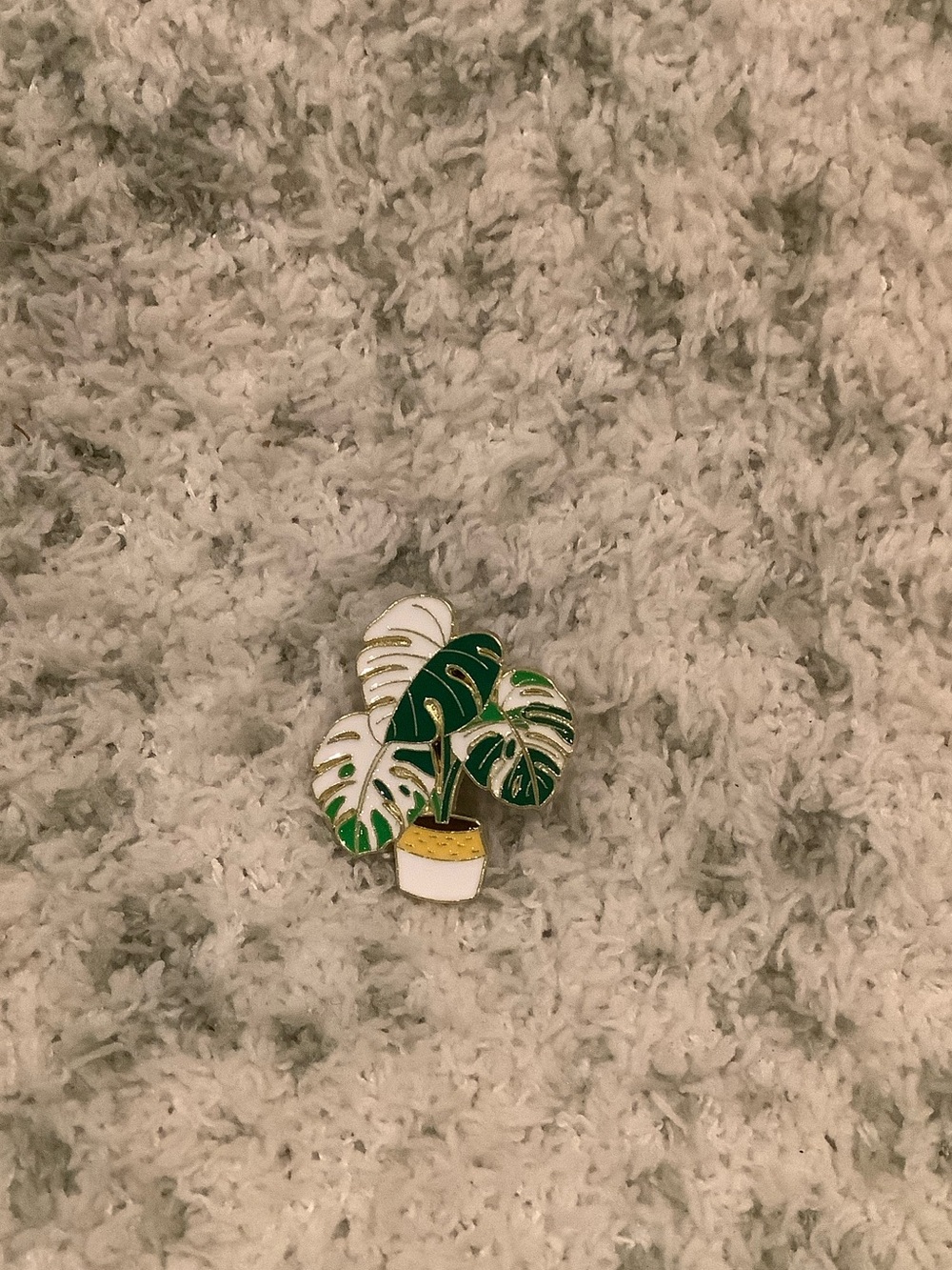 Enamel Philodendron Monstera Plant Gardening Pin Brooch NWT 1” x1”